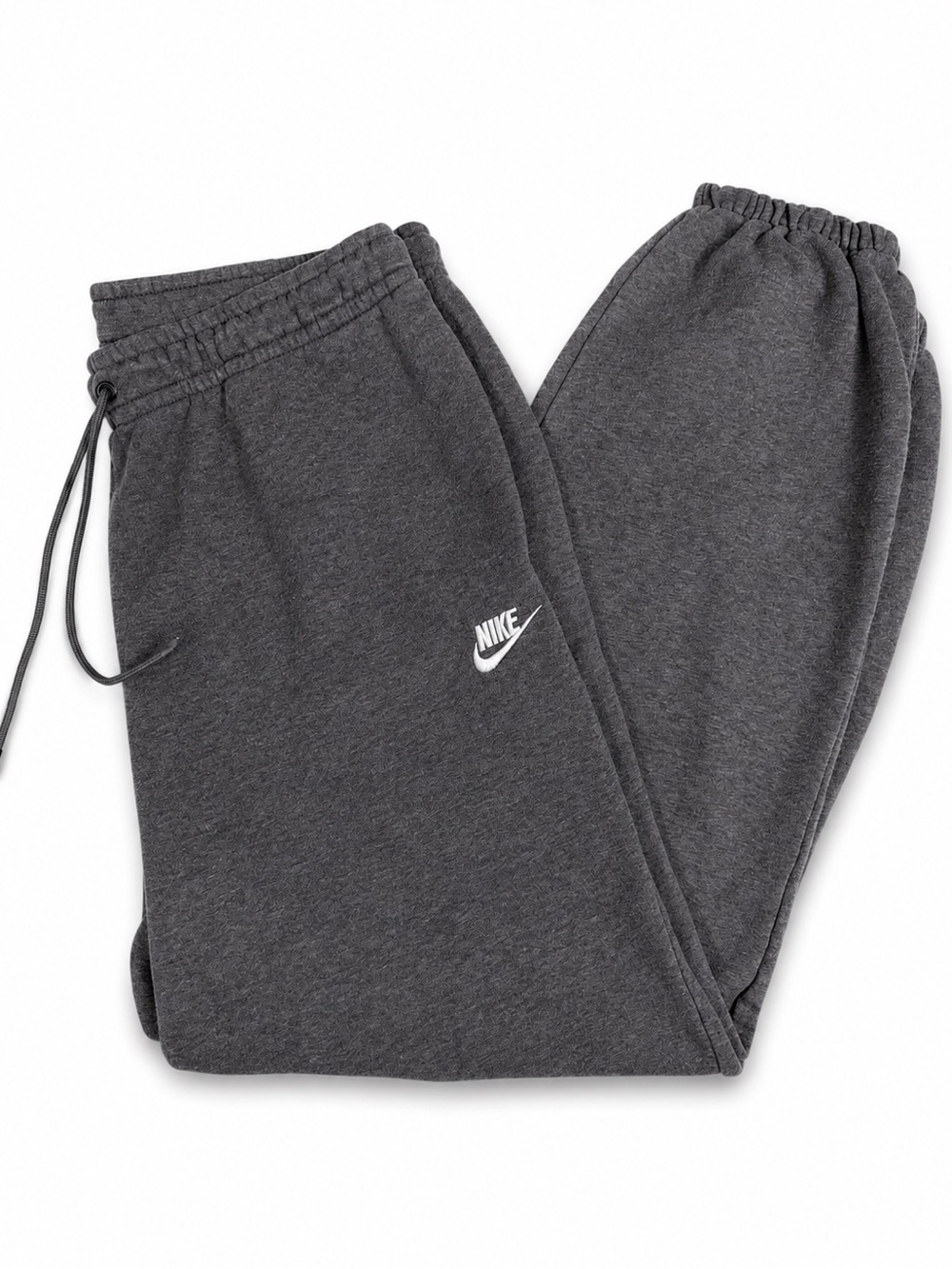 Nike Women’s Charcoal Gray Fleece Joggers with White Logo